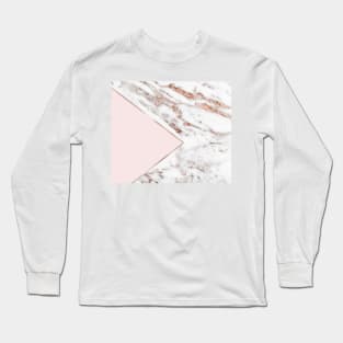 Blush pink geo - rose gold marble Long Sleeve T-Shirt